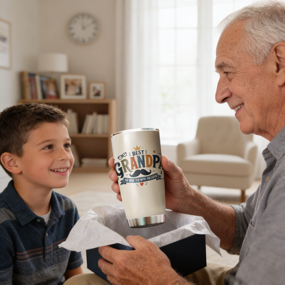 Best Grandpa Ever 20oz Tumbler – Stainless Steel Travel Mug Gift for Grandpa
