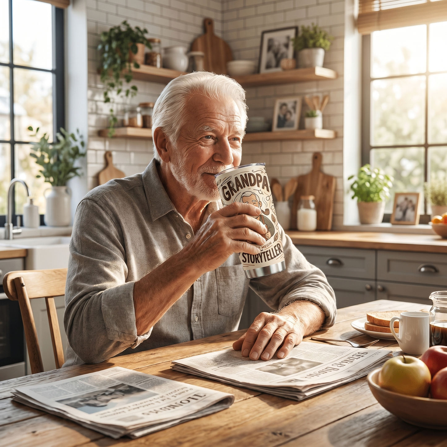 Grandpa Storyteller 20oz Tumbler – Stainless Steel Travel Mug Gift for Grandpa