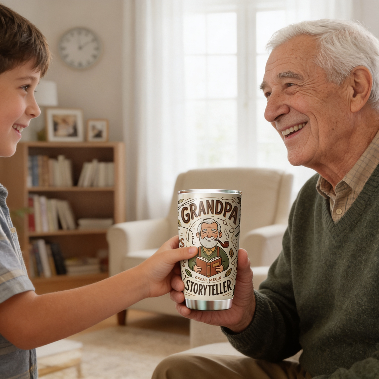 Grandpa Storyteller 20oz Tumbler – Stainless Steel Travel Mug Gift for Grandpa