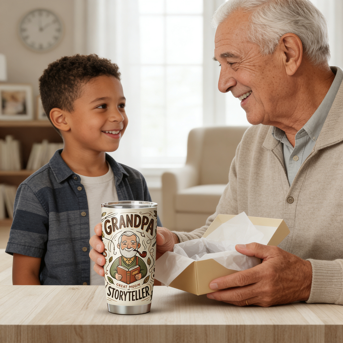Grandpa Storyteller 20oz Tumbler – Stainless Steel Travel Mug Gift for Grandpa