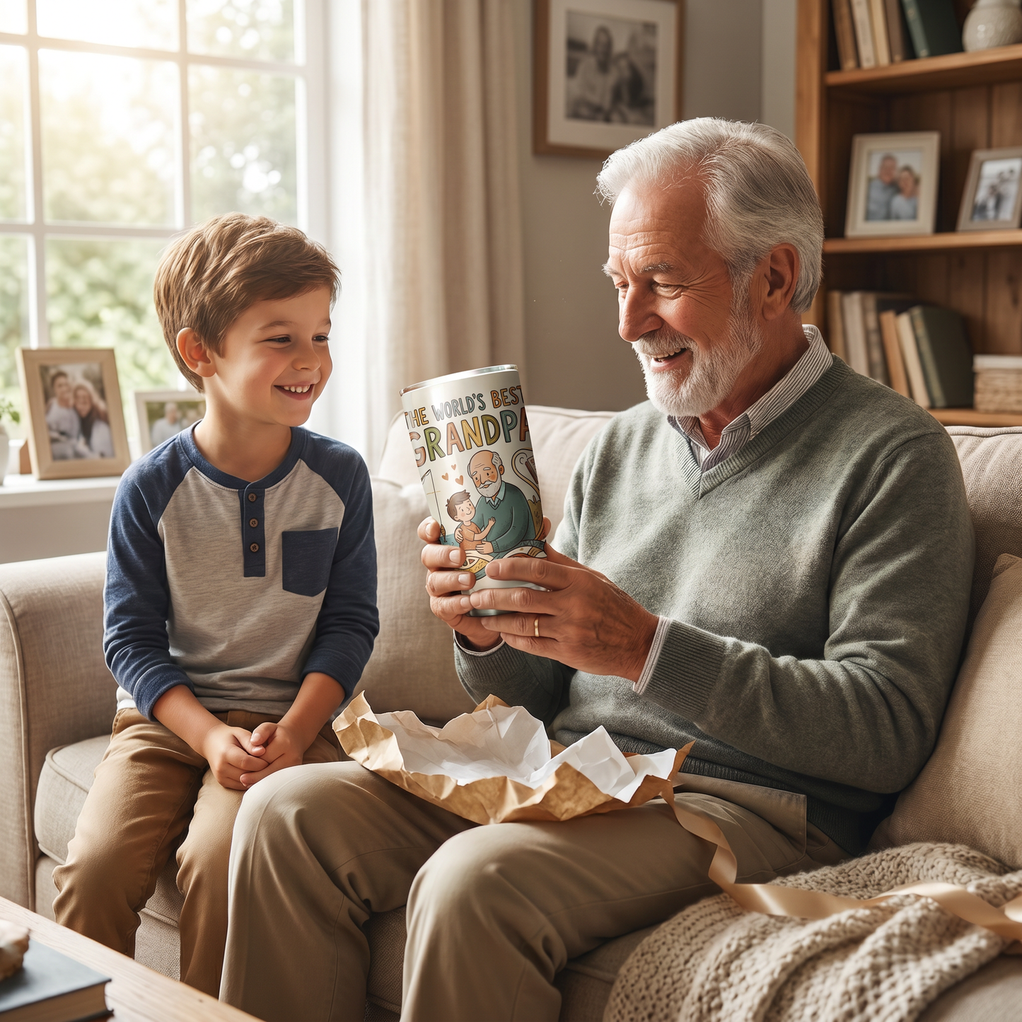 The World’s Best Grandpa 20oz Tumbler – Stainless Steel Travel Mug Gift for Grandpa
