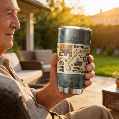 The Legendary Grandpa 20oz Tumbler – Stainless Steel Travel Mug Gift for Grandpa