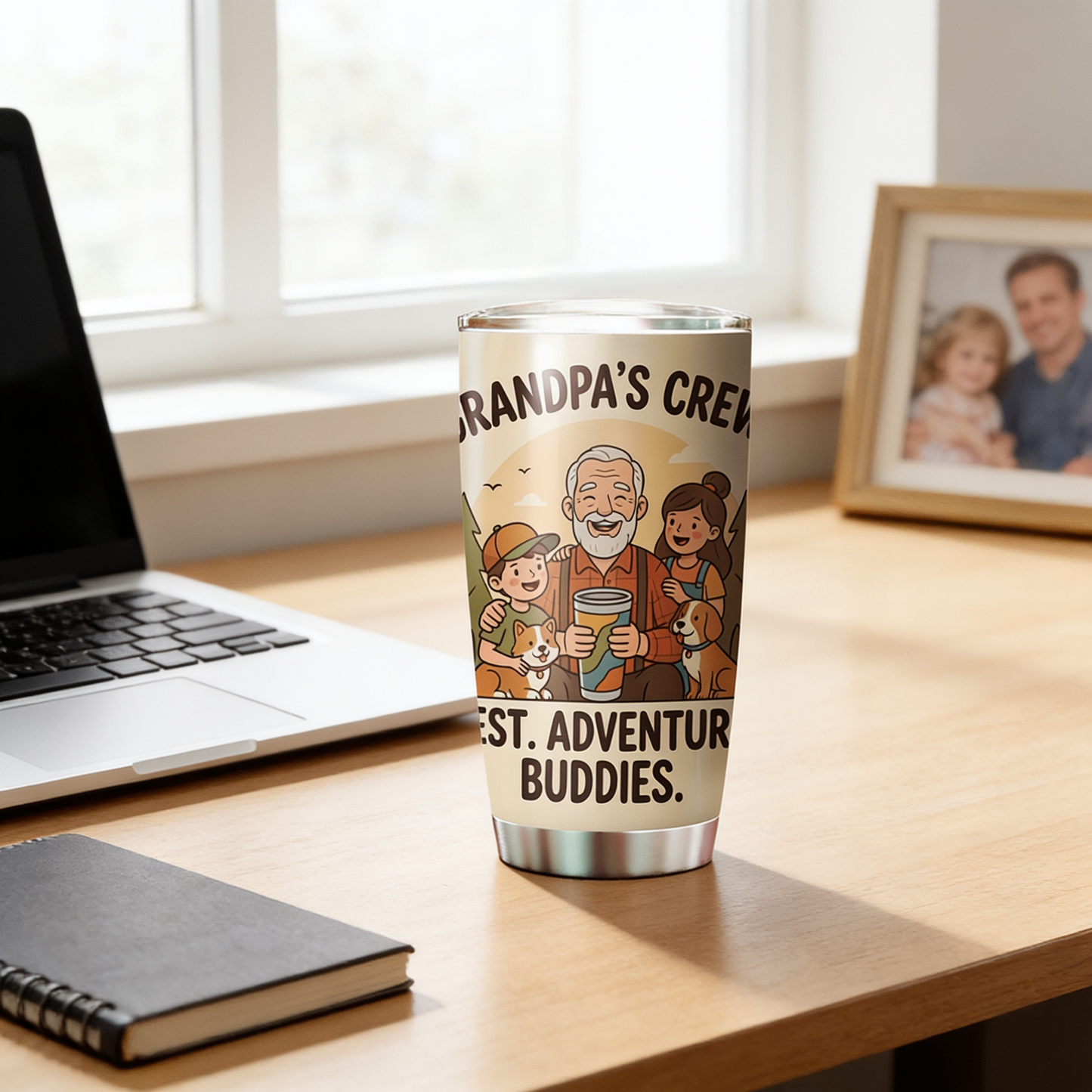 Grandpa's Crew 20oz Tumbler – Stainless Steel Travel Mug Gift for Grandpa