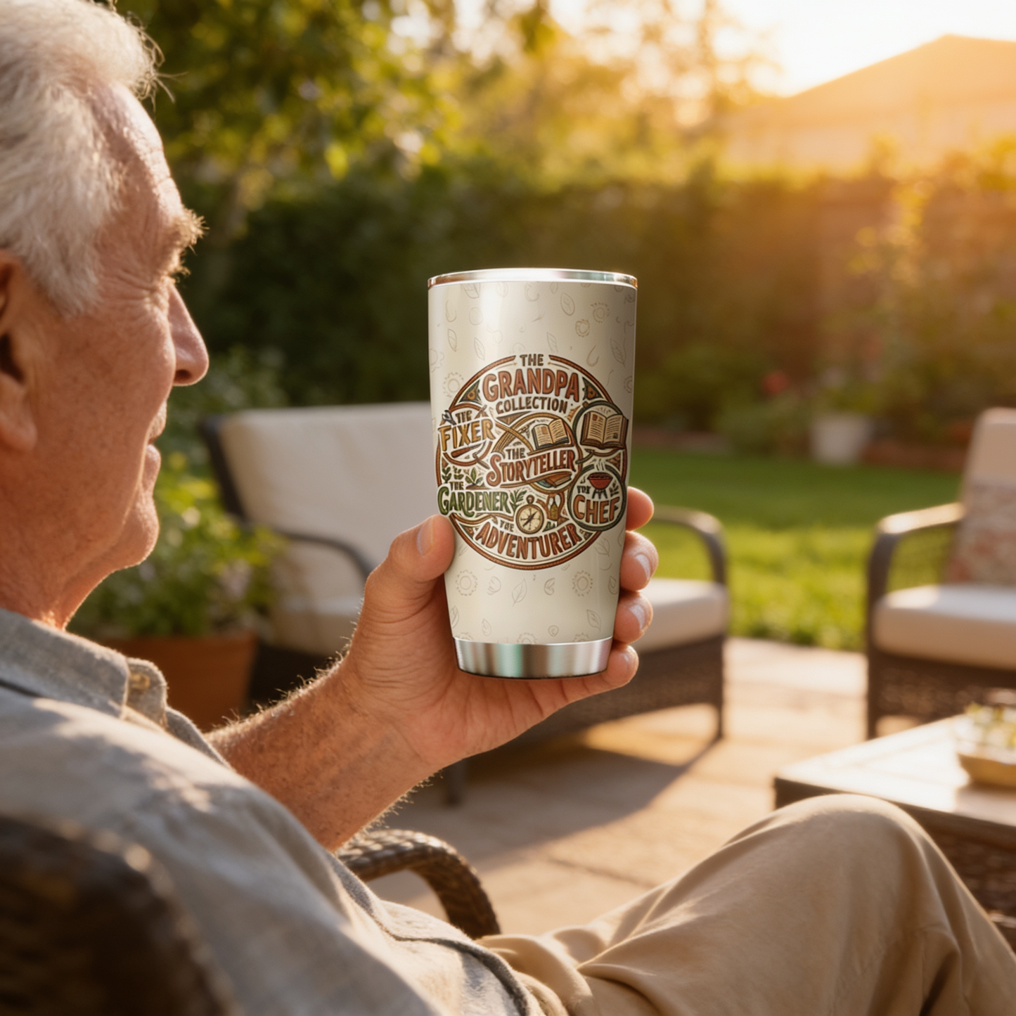 The Grandpa Collection 20oz Tumbler – Stainless Steel Travel Mug Gift for Grandpa