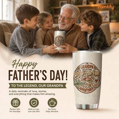 The Grandpa Collection 20oz Tumbler – Stainless Steel Travel Mug Gift for Grandpa