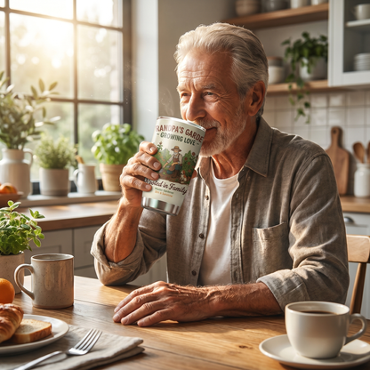 Grandpa's Garden Growing Love 20oz Tumbler – Stainless Steel Travel Mug Gift for Grandpa