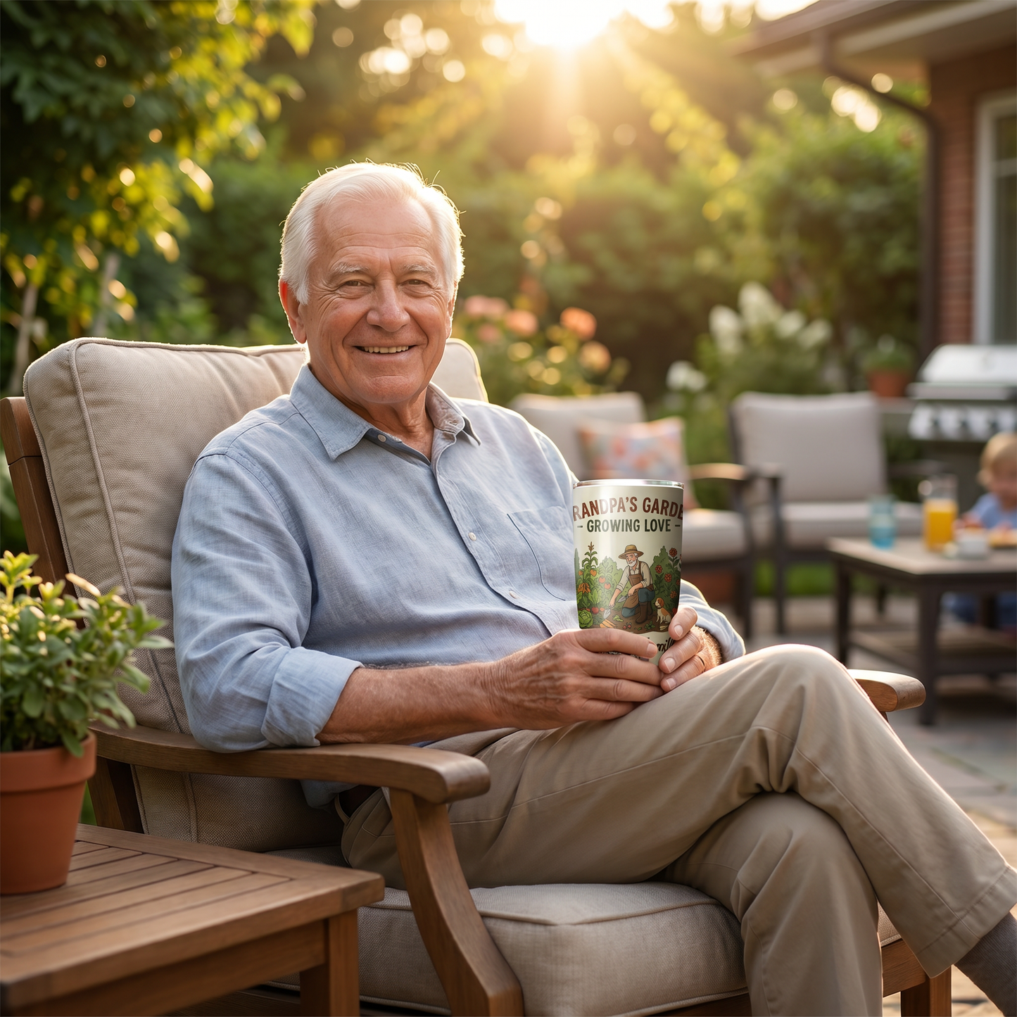 Grandpa's Garden Growing Love 20oz Tumbler – Stainless Steel Travel Mug Gift for Grandpa