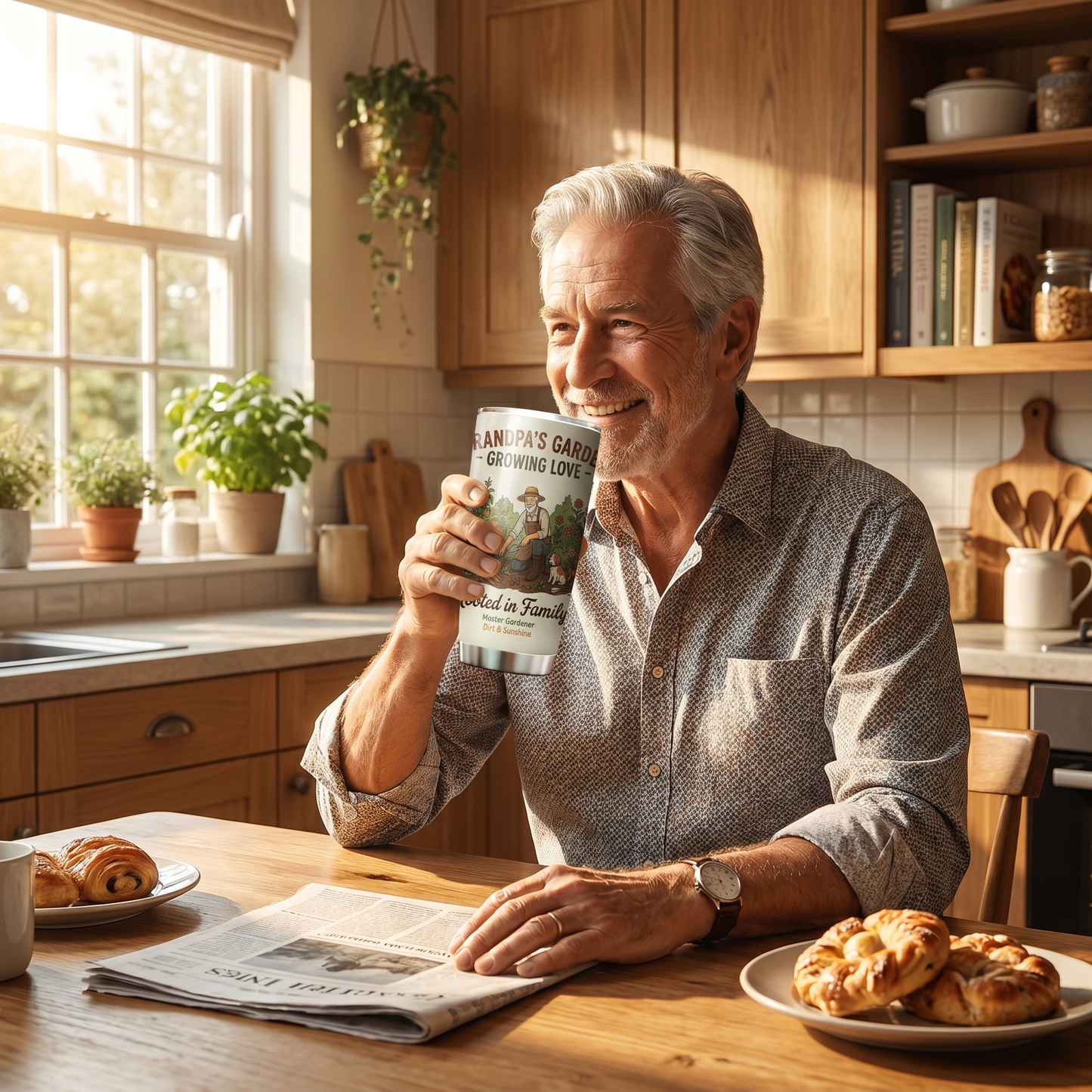 Grandpa's Garden Growing Love 20oz Tumbler – Stainless Steel Travel Mug Gift for Grandpa