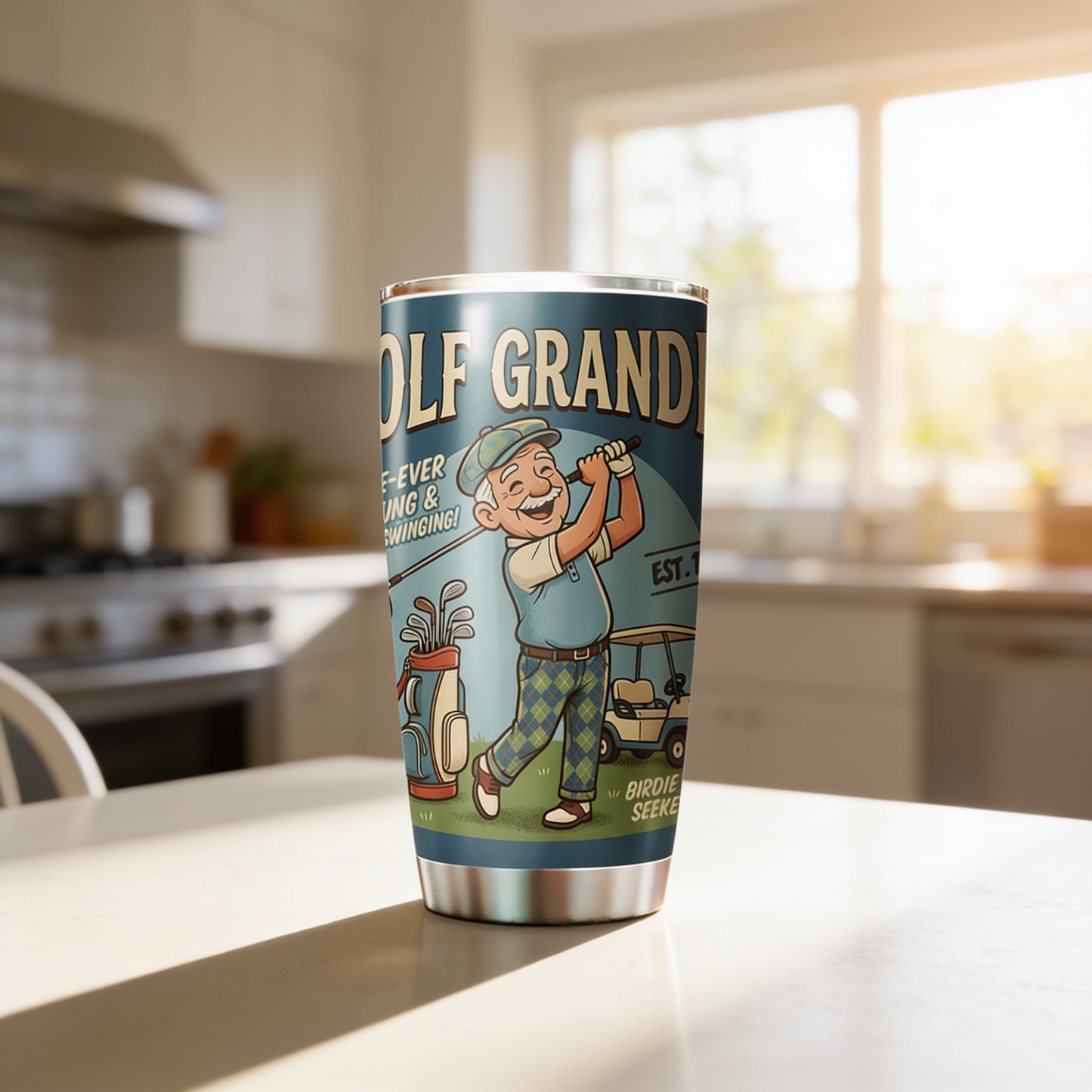 Golf Grandpa 20oz Tumbler – Stainless Steel Travel Mug Gift for Golf Lovers