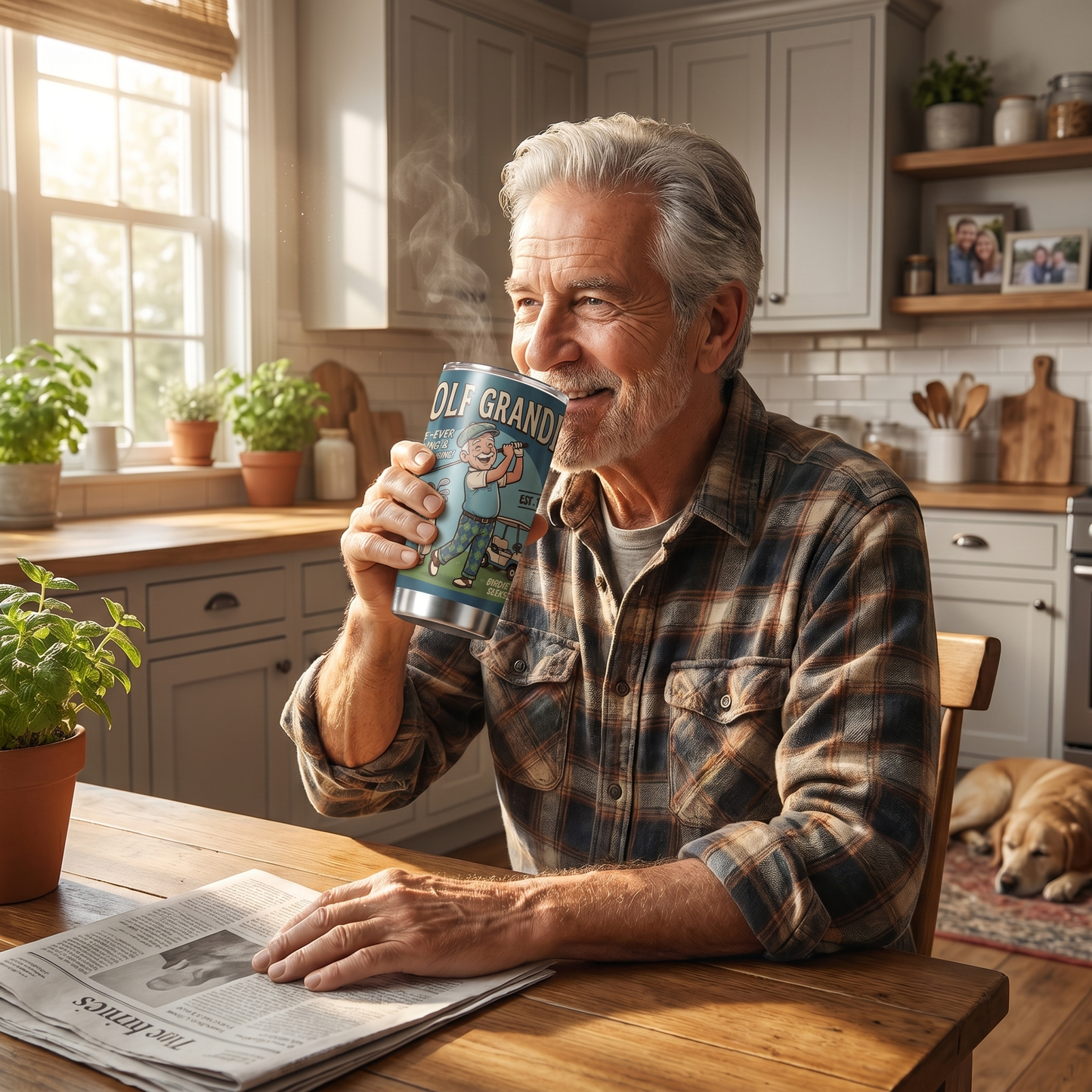 Golf Grandpa 20oz Tumbler – Stainless Steel Travel Mug Gift for Golf Lovers