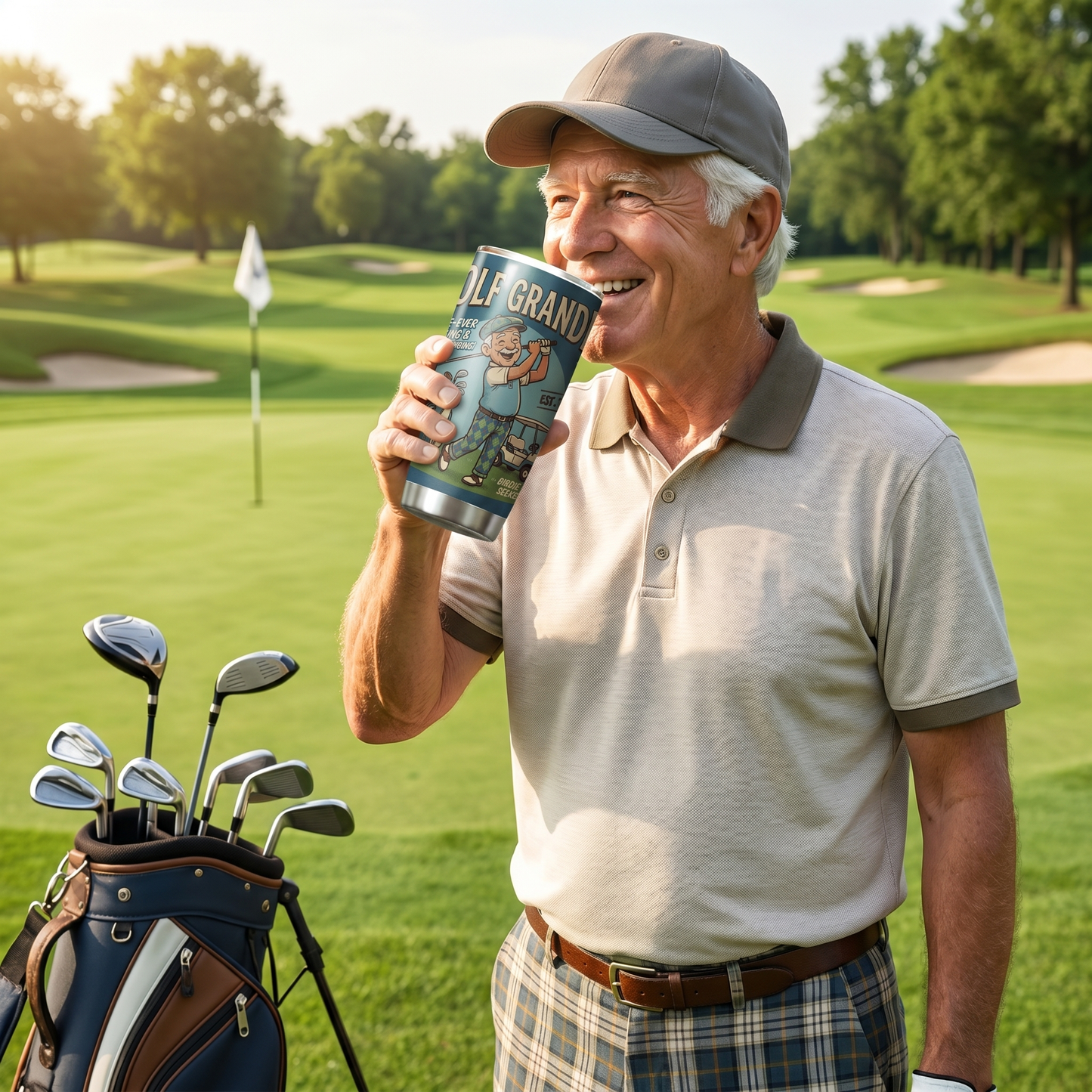 Golf Grandpa 20oz Tumbler – Stainless Steel Travel Mug Gift for Golf Lovers