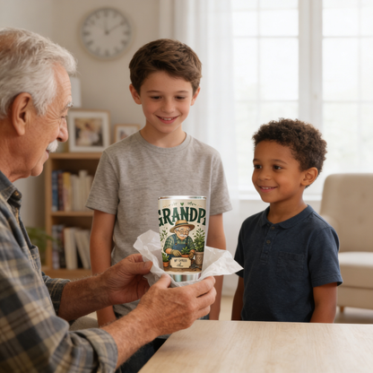 Grandpa Rooted In Love 20oz Tumbler – Stainless Steel Travel Mug Gift for Grandpa