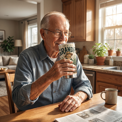 Grandpa Rooted In Love 20oz Tumbler – Stainless Steel Travel Mug Gift for Grandpa