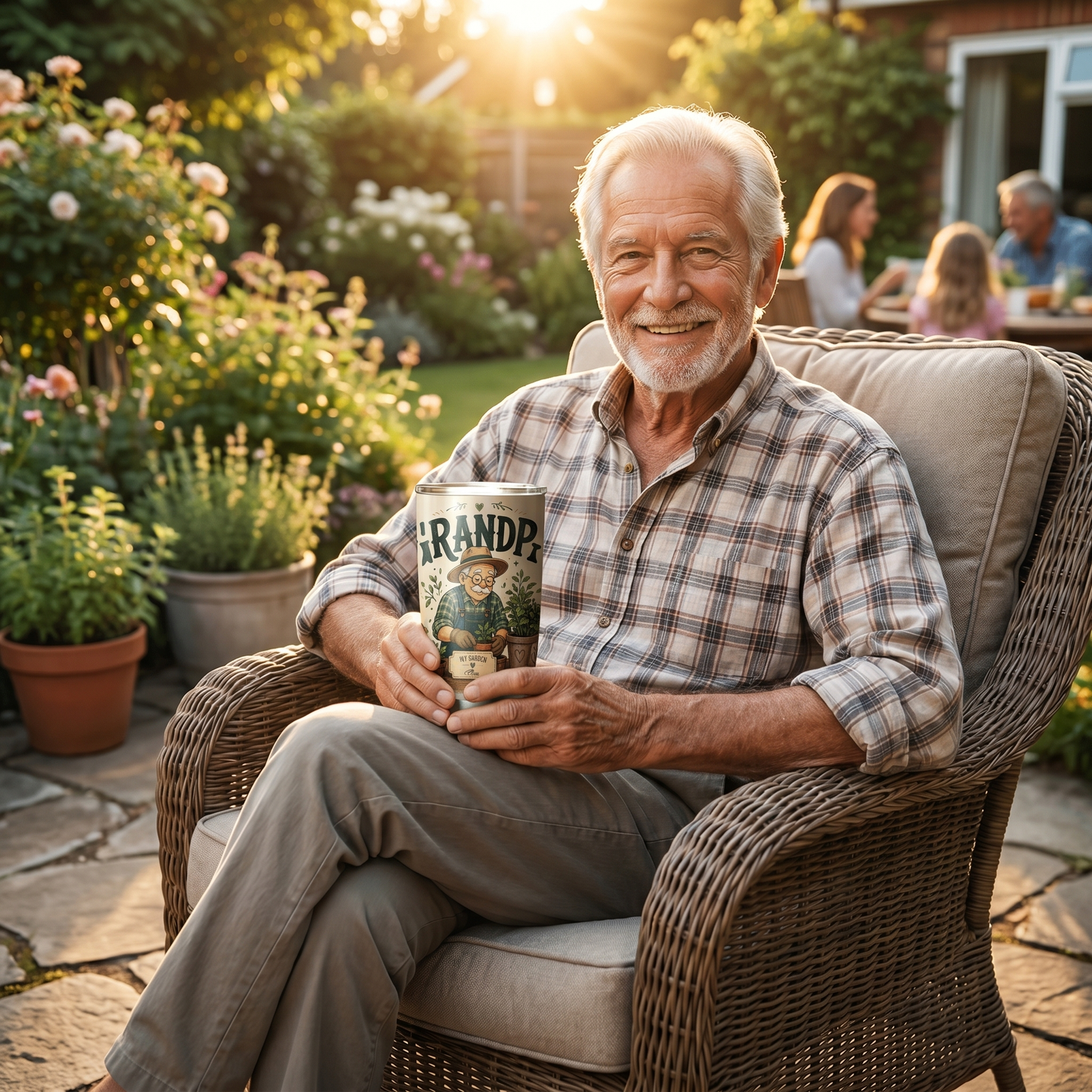 Grandpa Rooted In Love 20oz Tumbler – Stainless Steel Travel Mug Gift for Grandpa
