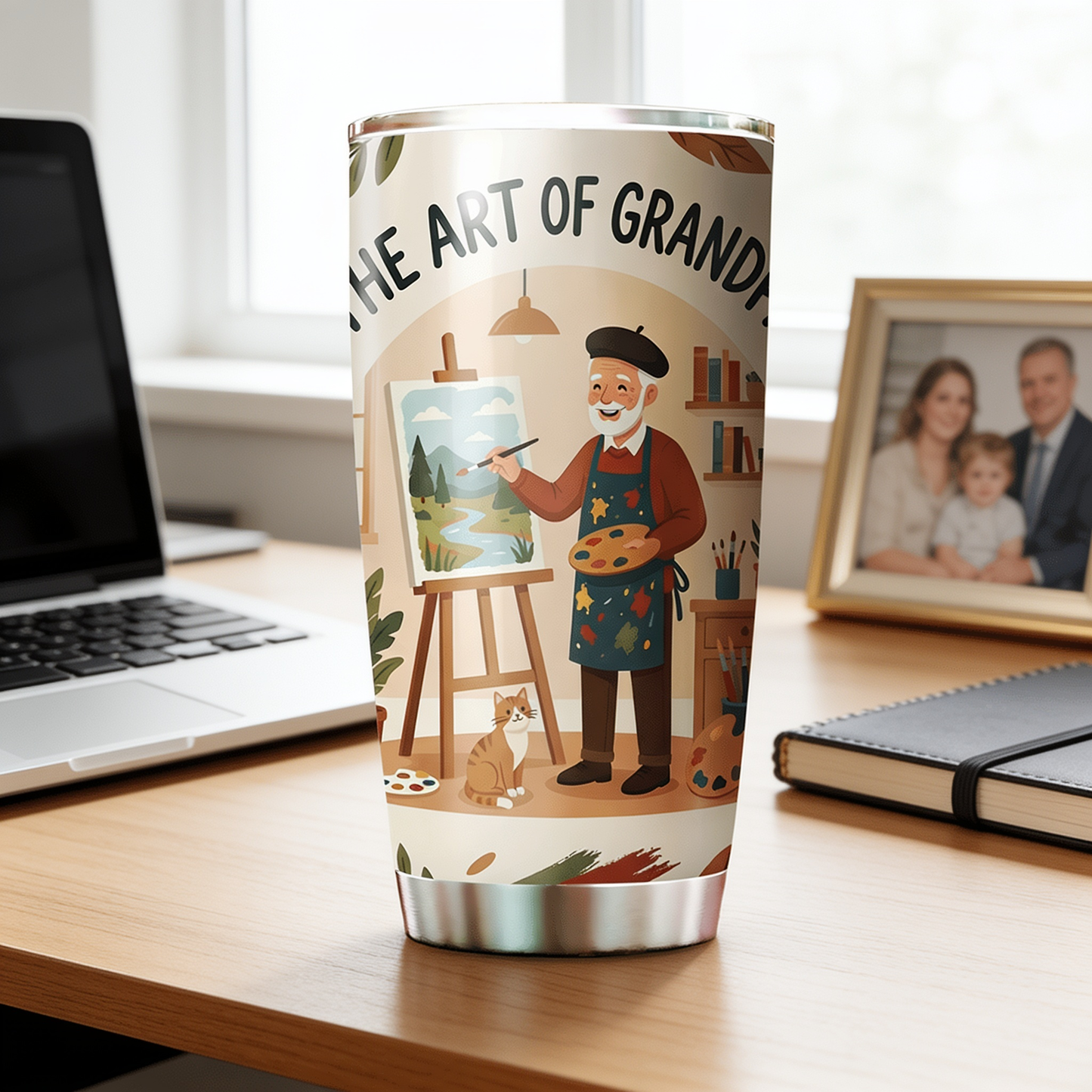 The Art of Grandpa 20oz Tumbler – Stainless Steel Travel Mug Gift for Grandpa
