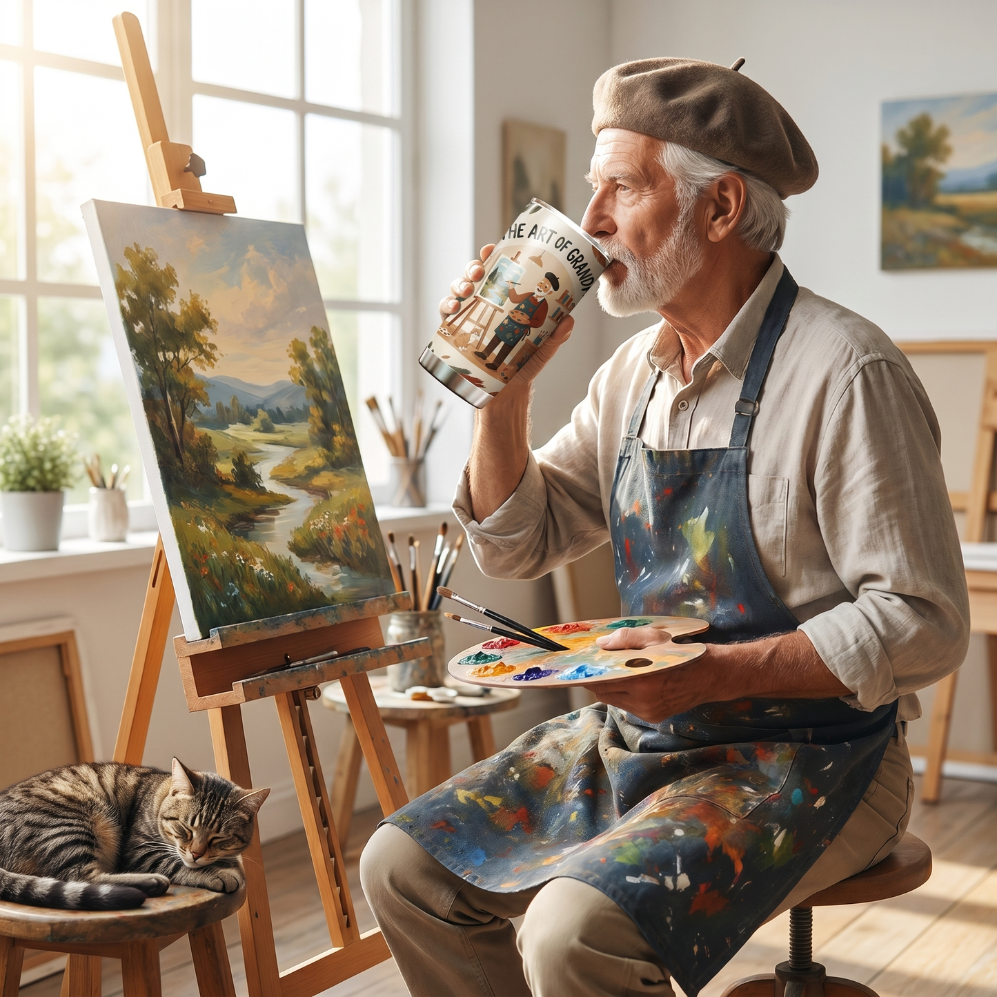 The Art of Grandpa 20oz Tumbler – Stainless Steel Travel Mug Gift for Grandpa