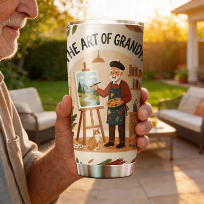 The Art of Grandpa 20oz Tumbler – Stainless Steel Travel Mug Gift for Grandpa