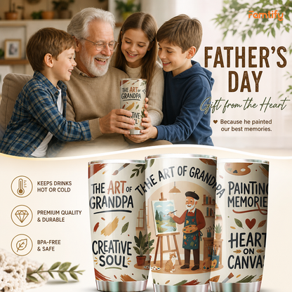 The Art of Grandpa 20oz Tumbler – Stainless Steel Travel Mug Gift for Grandpa