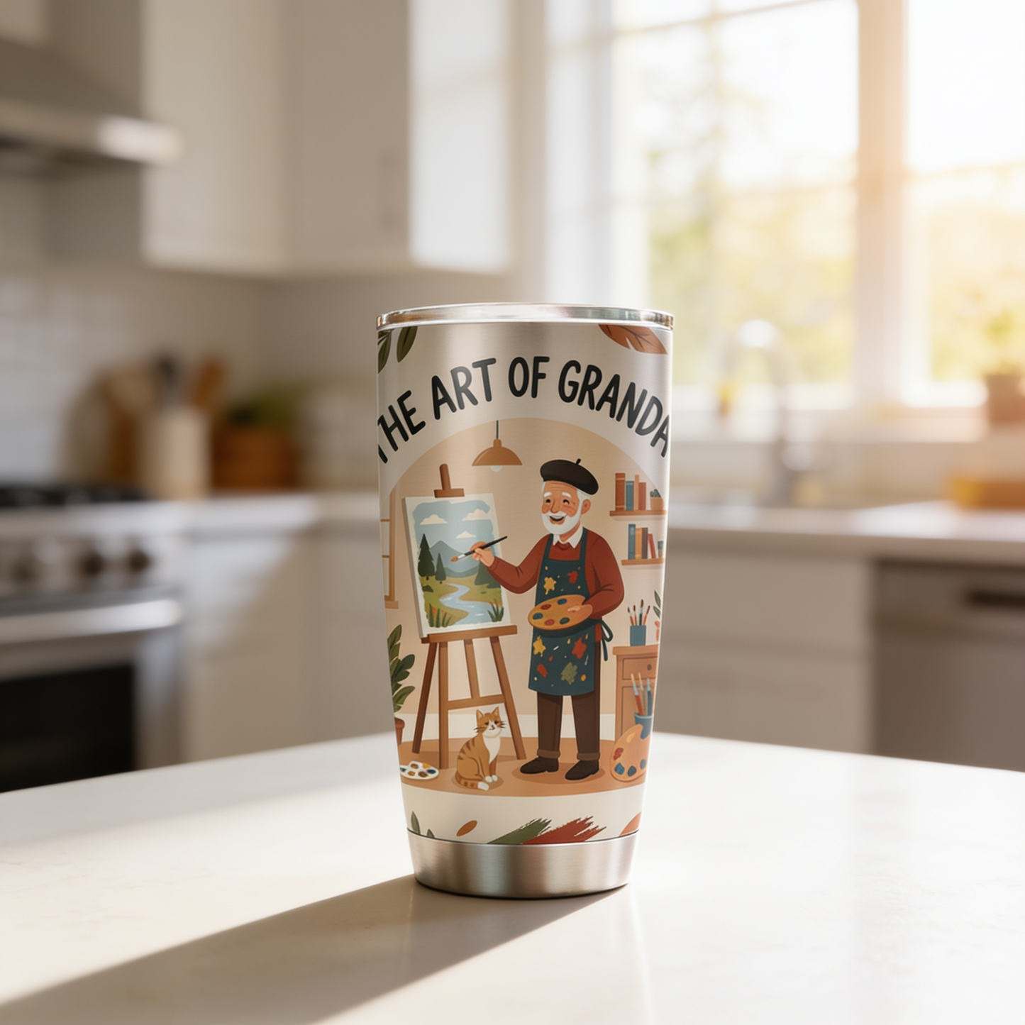 The Art of Grandpa 20oz Tumbler – Stainless Steel Travel Mug Gift for Grandpa