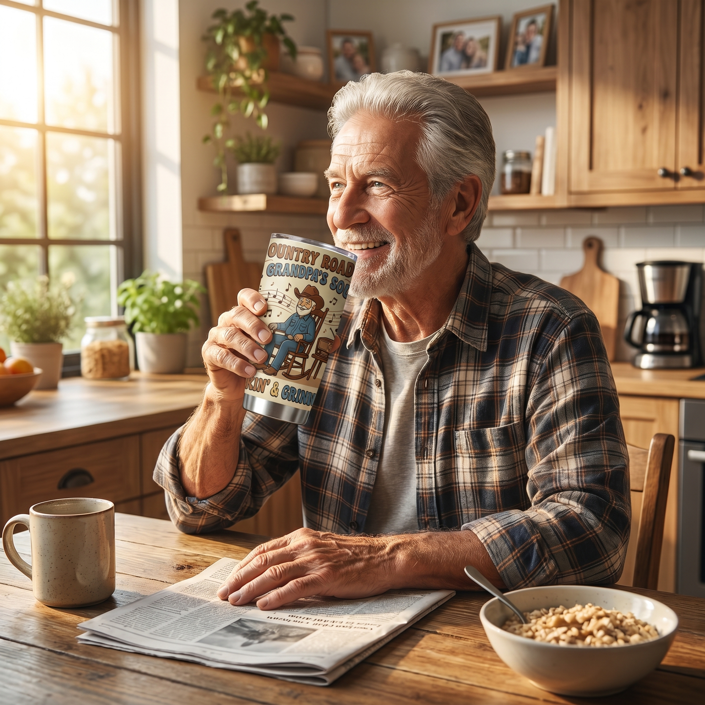 Country Roads Grandpa's Soul 20oz Tumbler – Stainless Steel Travel Mug Gift for Grandpa