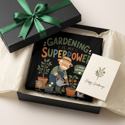 Gardening Is My Superpower Grandpa Apron – Funny Gardening Apron Gift for Grandpa