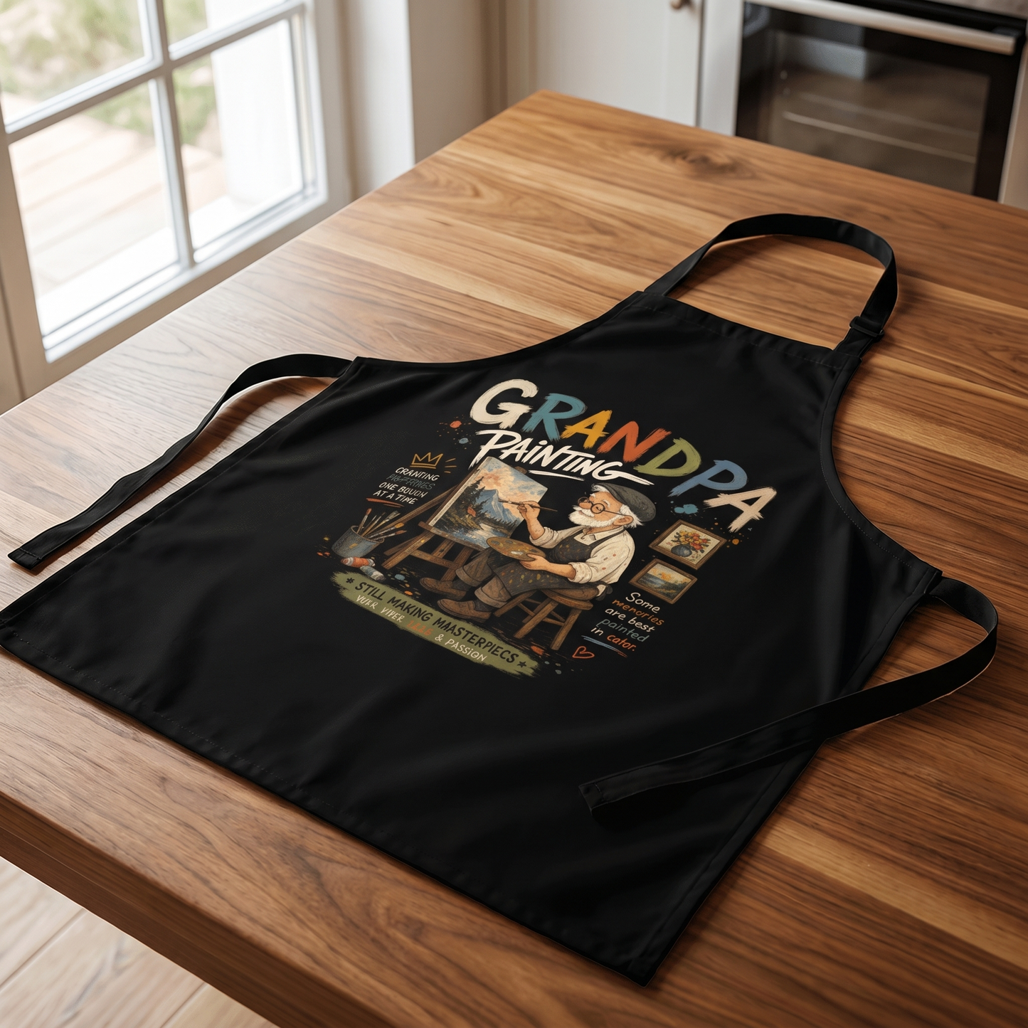 Grandpa Painting Apron – Artist Apron Gift for Grandpa Who Loves Painting