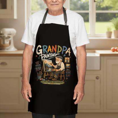 Grandpa Painting Apron – Artist Apron Gift for Grandpa Who Loves Painting