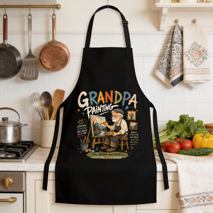 Grandpa Painting Apron – Artist Apron Gift for Grandpa Who Loves Painting