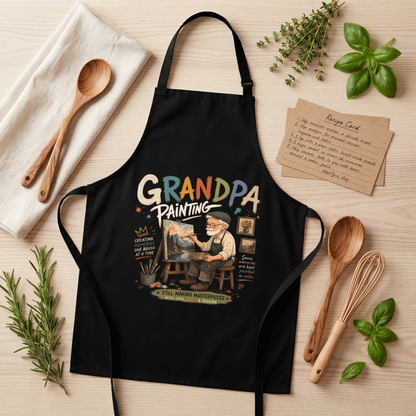 Grandpa Painting Apron – Artist Apron Gift for Grandpa Who Loves Painting