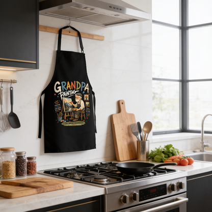 Grandpa Painting Apron – Artist Apron Gift for Grandpa Who Loves Painting