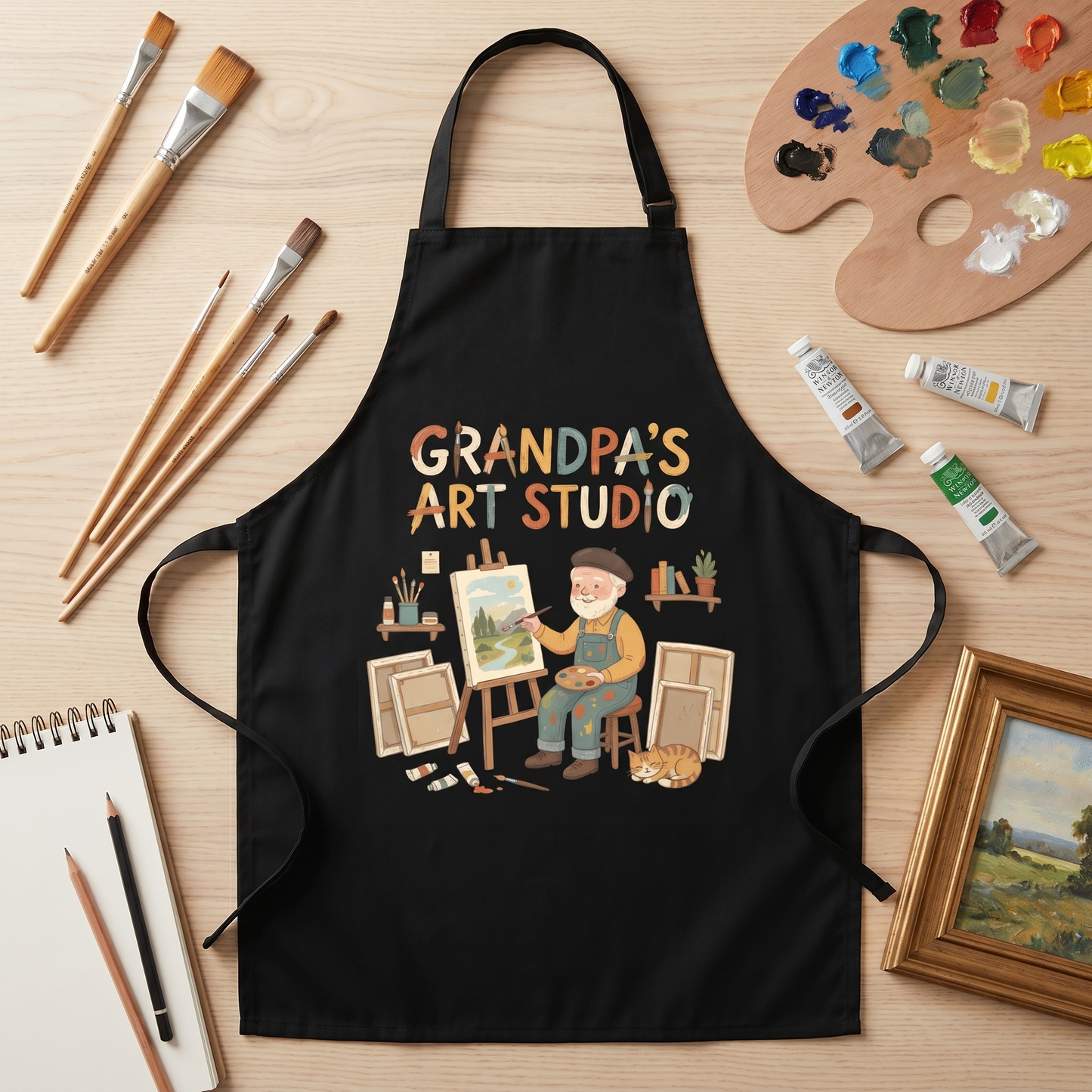 Grandpa's Art Studio Apron – Creative Artist Apron Gift for Grandpa