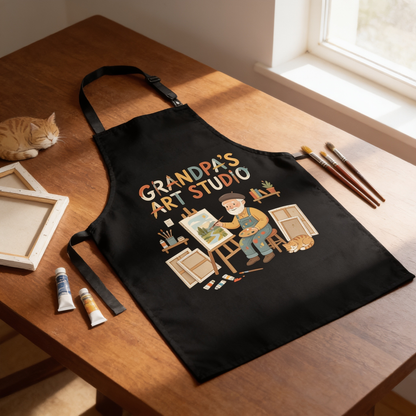 Grandpa's Art Studio Apron – Creative Artist Apron Gift for Grandpa