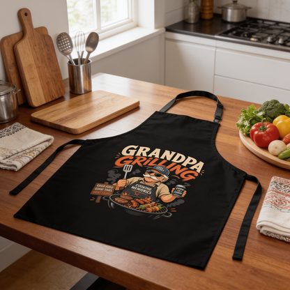 Grandpa Grilling Apron – Funny BBQ Apron Gift for Grandpa