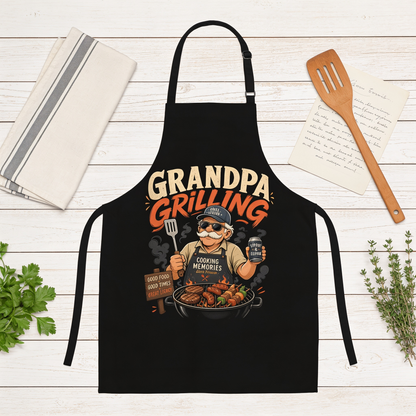 Grandpa Grilling Apron – Funny BBQ Apron Gift for Grandpa