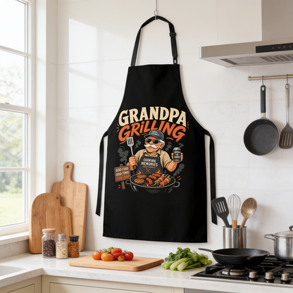 Grandpa Grilling Apron – Funny BBQ Apron Gift for Grandpa