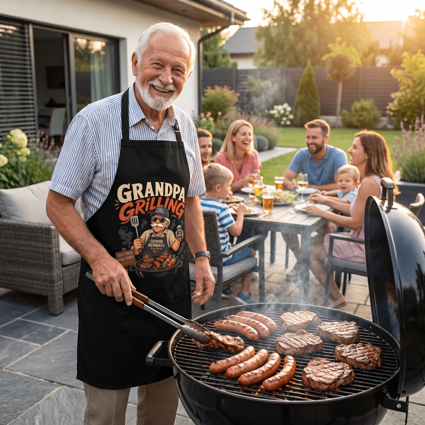 Grandpa Grilling Apron – Funny BBQ Apron Gift for Grandpa