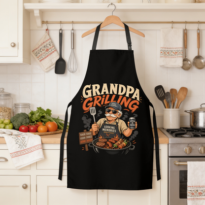 Grandpa Grilling Apron – Funny BBQ Apron Gift for Grandpa