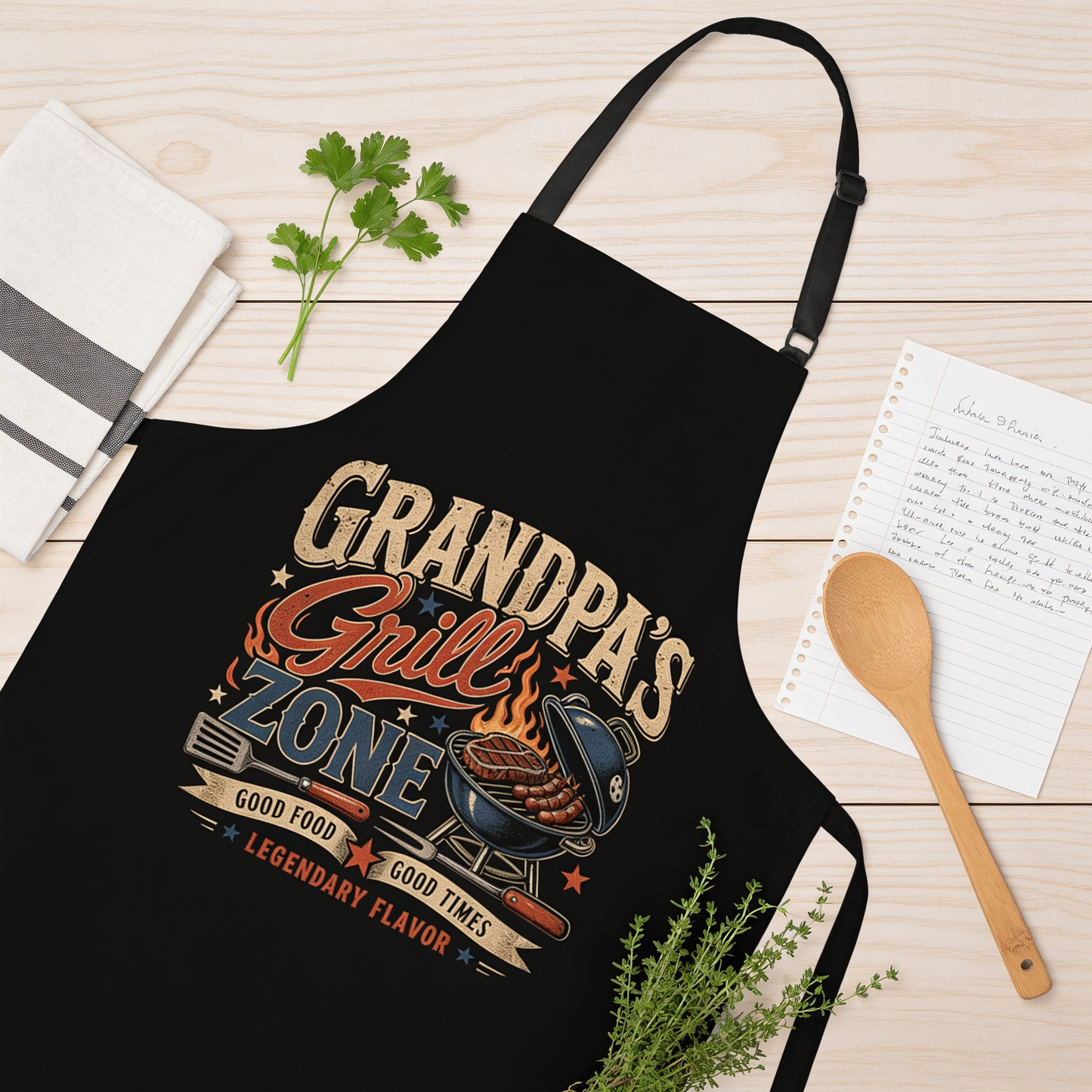 Grandpa's Grill Zone Apron – Funny BBQ Grilling Apron Gift for Grandpa