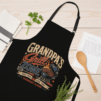 Grandpa's Grill Zone Apron – Funny BBQ Grilling Apron Gift for Grandpa