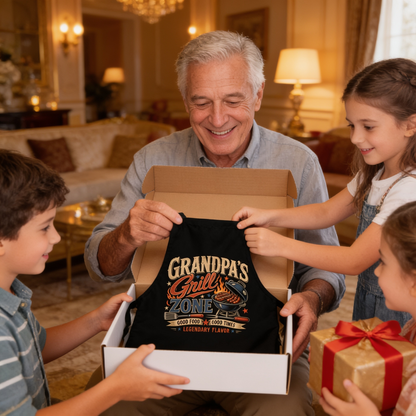 Grandpa's Grill Zone Apron – Funny BBQ Grilling Apron Gift for Grandpa