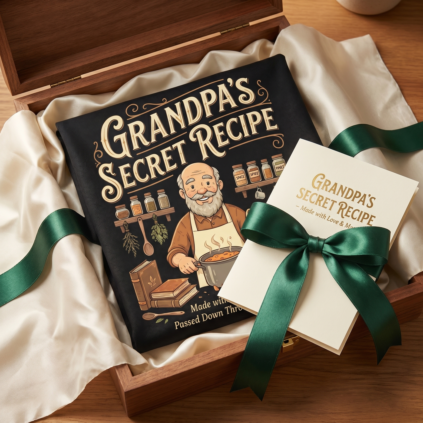 Grandpa Secret Recipe Apron – Funny Cooking & BBQ Apron Gift for Grandpa