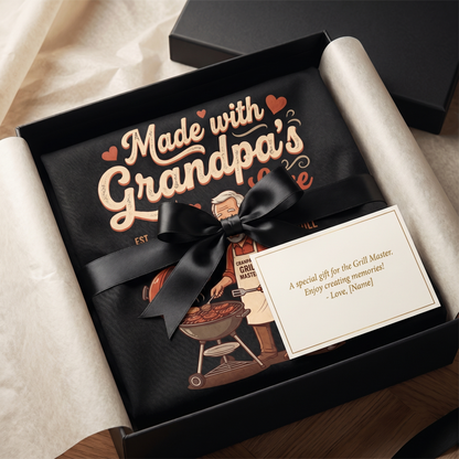 Made With Grandpa's Love Apron – Funny Cooking & BBQ Apron Gift for Grandpa