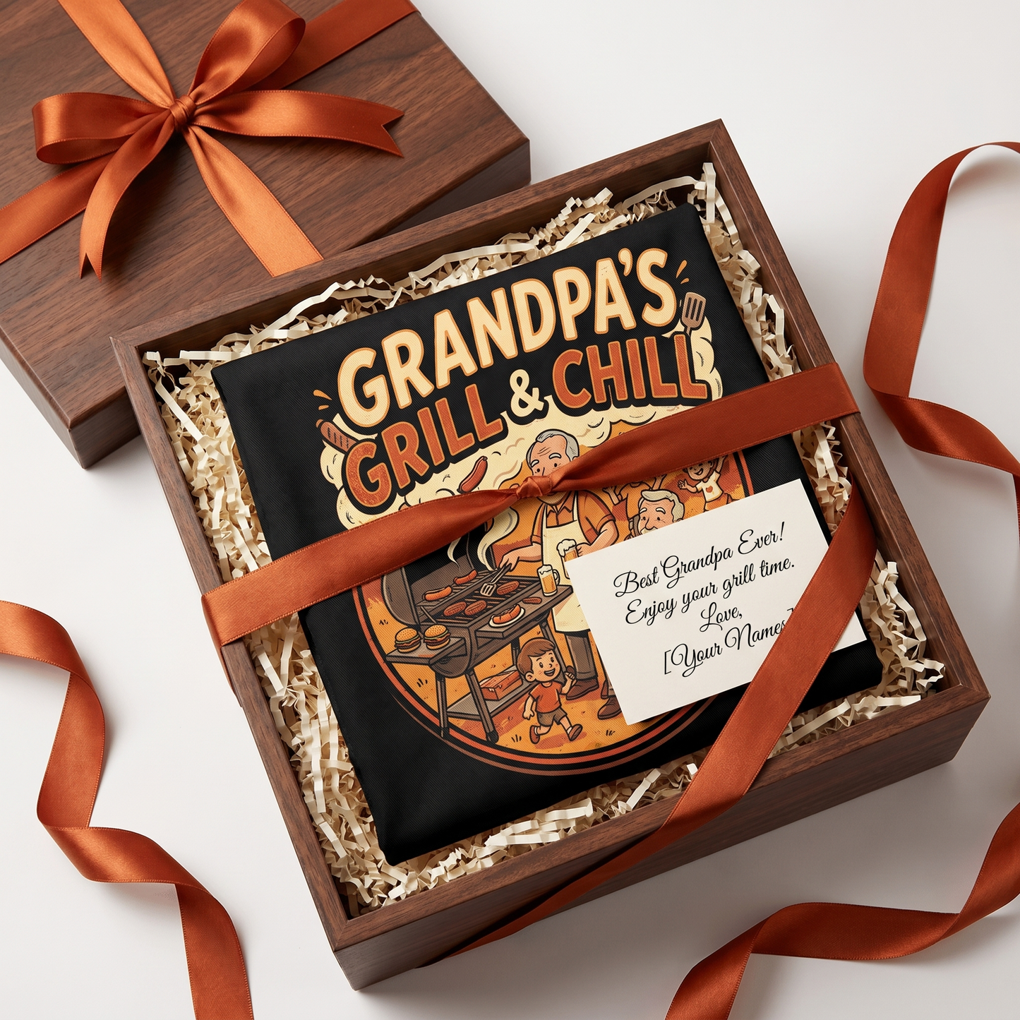 Grandpa's Grill and Chill Apron – Funny BBQ Grilling Apron Gift for Grandpa