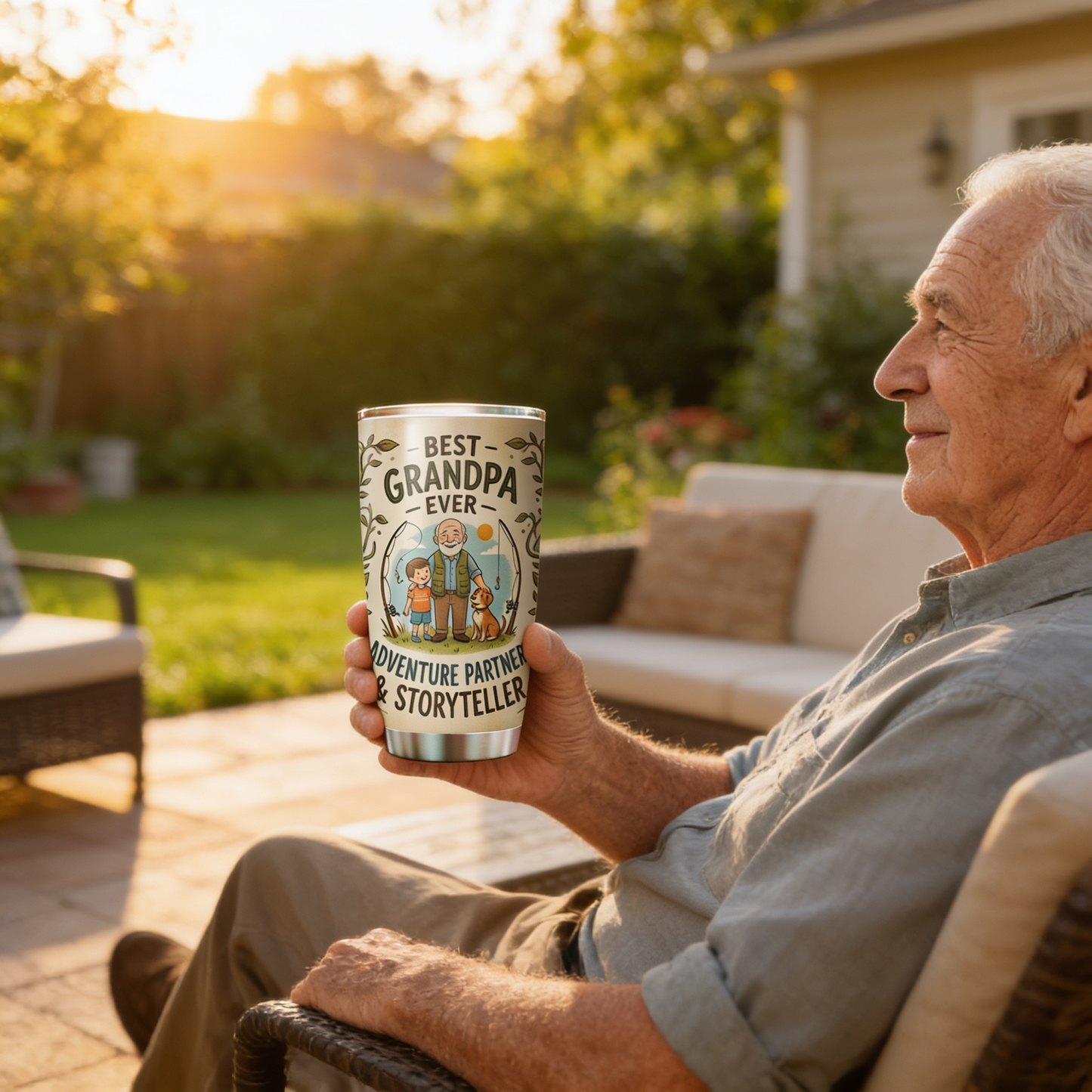 Best Grandpa Ever Adventure Partner 20oz Tumbler – Stainless Steel Travel Mug Gift for Grandpa