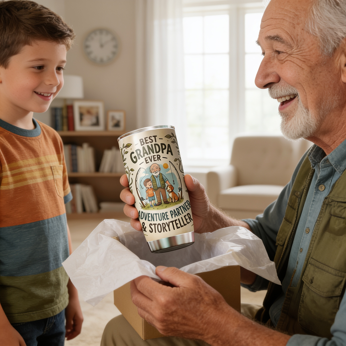 Best Grandpa Ever Adventure Partner 20oz Tumbler – Stainless Steel Travel Mug Gift for Grandpa
