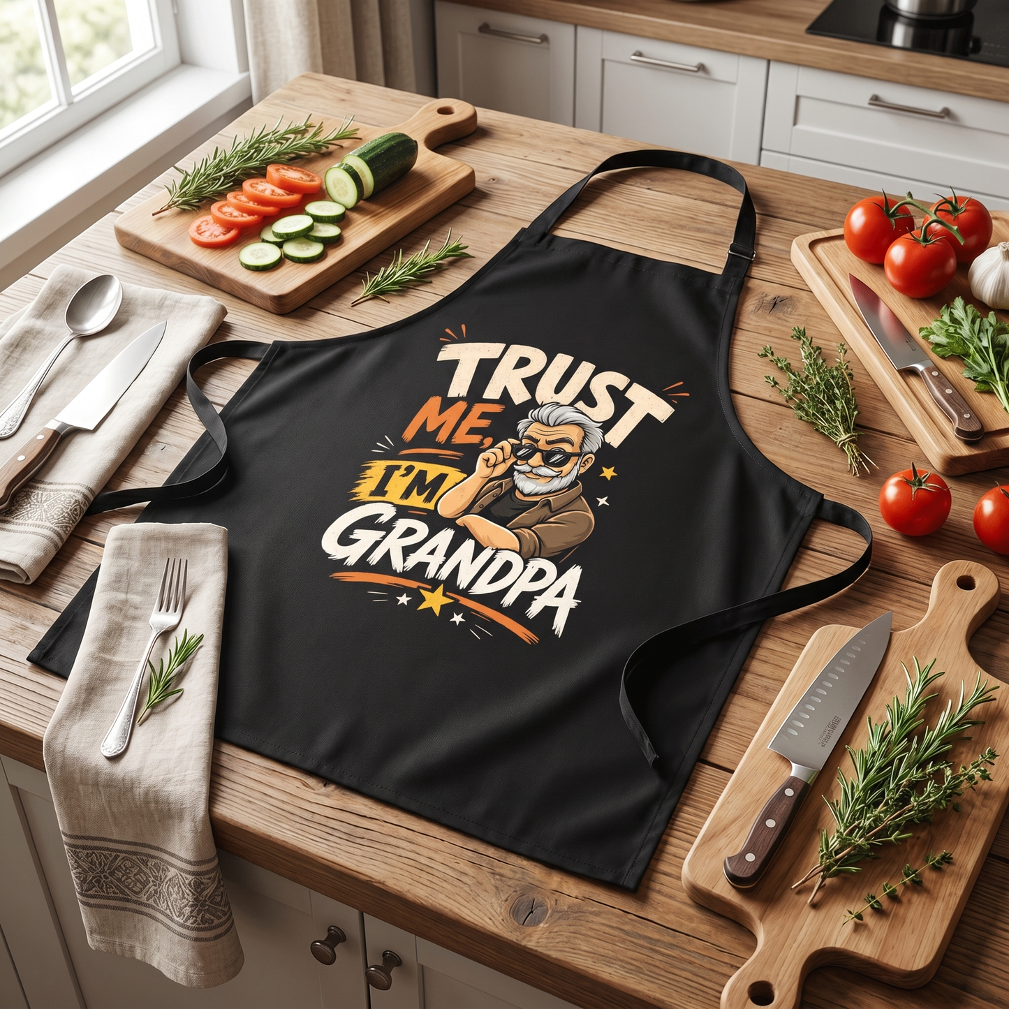 Trust Me I'm Grandpa Apron – Funny Cooking & BBQ Apron Gift for Grandpa
