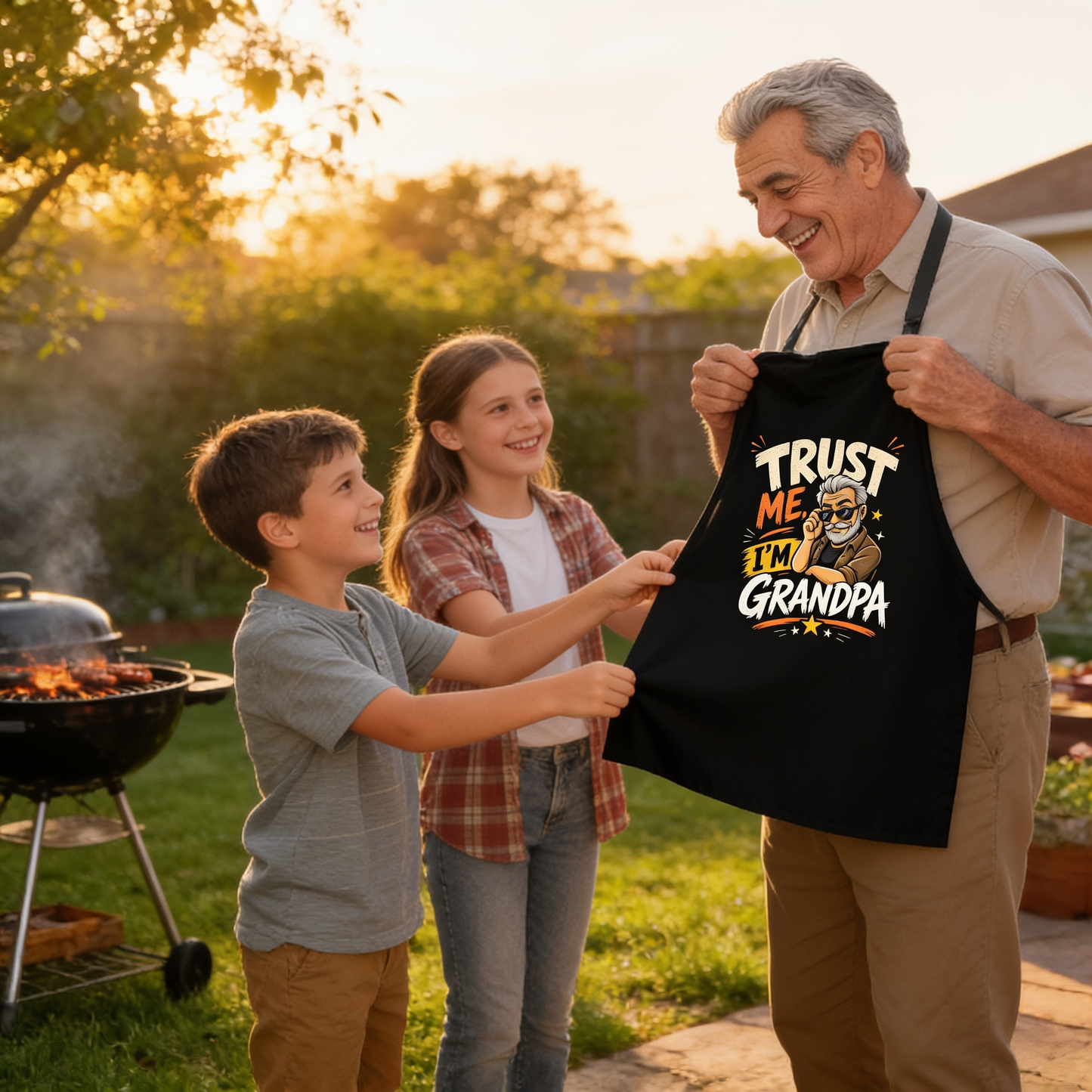 Trust Me I'm Grandpa Apron – Funny Cooking & BBQ Apron Gift for Grandpa