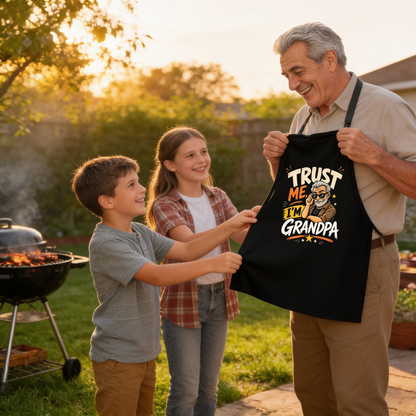 Trust Me I'm Grandpa Apron – Funny Cooking & BBQ Apron Gift for Grandpa