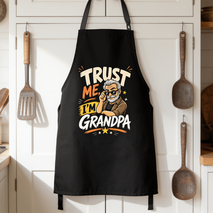 Trust Me I'm Grandpa Apron – Funny Cooking & BBQ Apron Gift for Grandpa