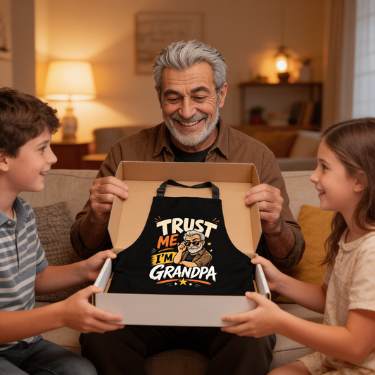 Trust Me I'm Grandpa Apron - Funny Cooking & BBQ Apron Gift for Grandpa